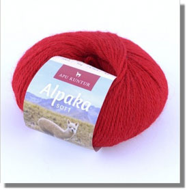 50g Alpakawolle Soft in Rot