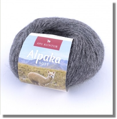 50g Alpakawolle Soft in Grau