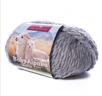 50g Baby Alpakawolle ungefärbt Nadelstärke 8 Mittelgrau