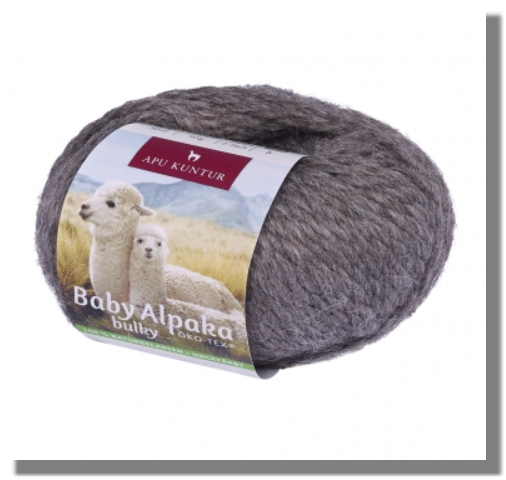 50g Baby Alpakawolle ungefärbt Nadelstärke 8 Dunkelgrau