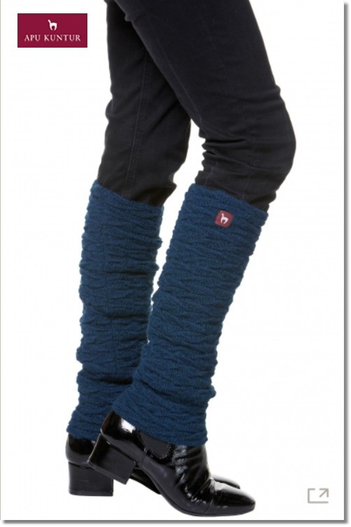 Damen Beinstulpen BIESEN Baby-Alpaka Gelenkwärmer - blau-meliert