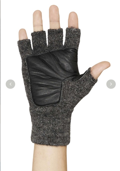 Fingerlose Handschuhe mit Leder-Handfläche MACHA